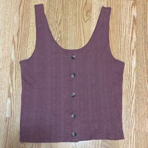 American Eagle Outfitters Mauve Button Tank Top XL